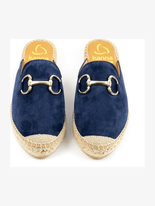 Flat Mules σε Navy Μπλε Χρώμα
