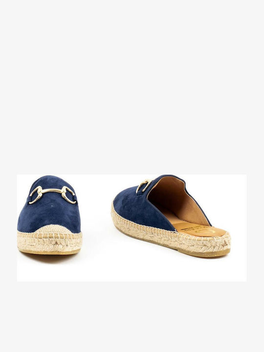 Flat Mules σε Navy Μπλε Χρώμα