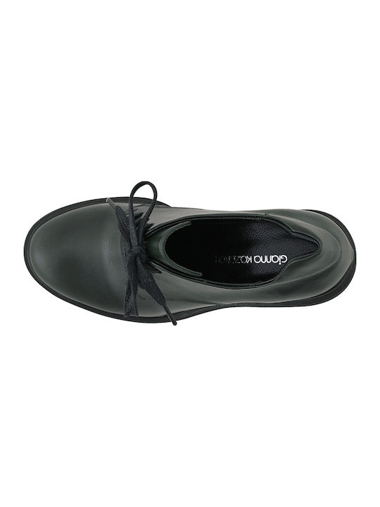 Δερμάτινα Γυναικεία Oxfords σε Πράσινο Χρώμα
