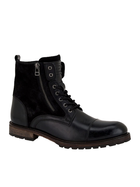 Leder Schwarz Herrenstiefel