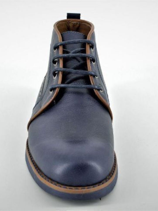 Leather Blue Men's Boots