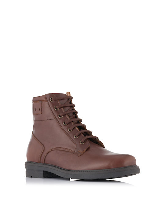 Antonio Shoes Men's Leather Military Boots Brown