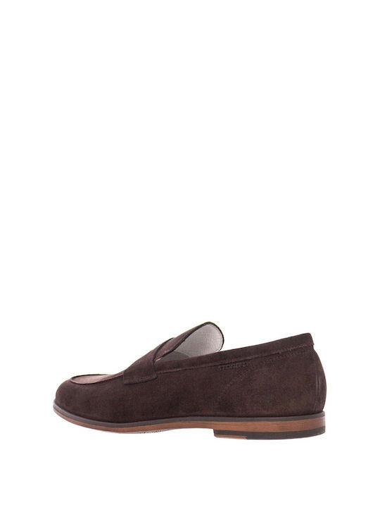 Stonefly STEVE 4 VELOUR Δερμάτινα Ανδρικά Loafers σε Καφέ Χρώμα