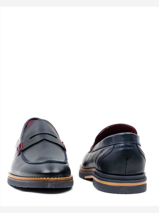 Δερμάτινα Ανδρικά Loafers σε Μπλε Χρώμα