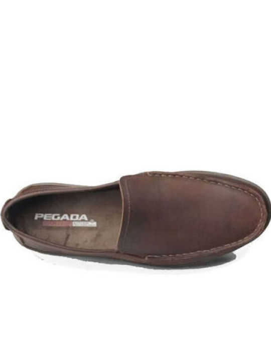 Δερμάτινα Ανδρικά Loafers σε Καφέ Χρώμα