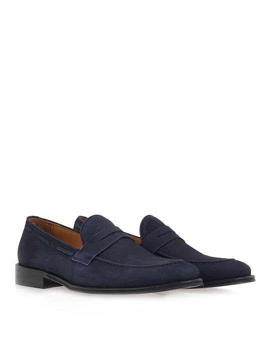 Giovanni Morelli Men's Suede Loafers Blue