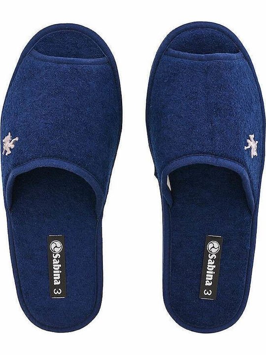 Frottee Herrenhausschuhe Blau