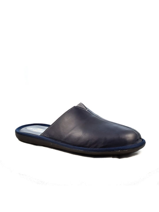 Yfantidis Men's Leather Slippers Blue