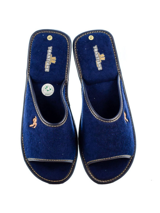 Yfantidis Men's Terry Slippers Blue