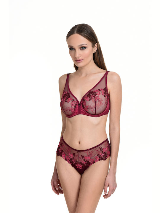 Miss Rosy Burgundy Sutien cu Baloane