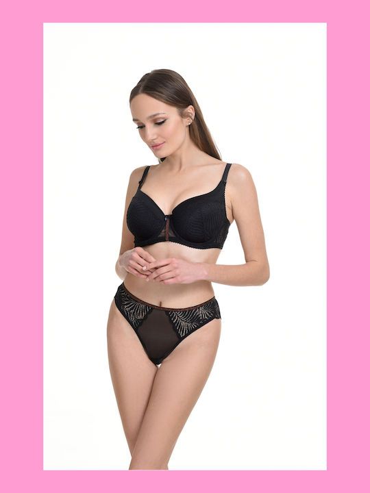 Miss Rosy Gemma Bra with Light Padding Underwire Black