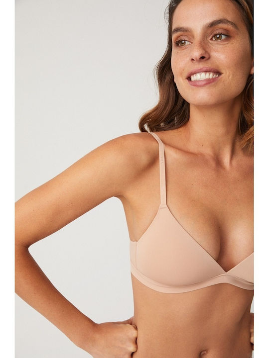 Triangle Triangle Bra with Light Padding without Underwire Beige