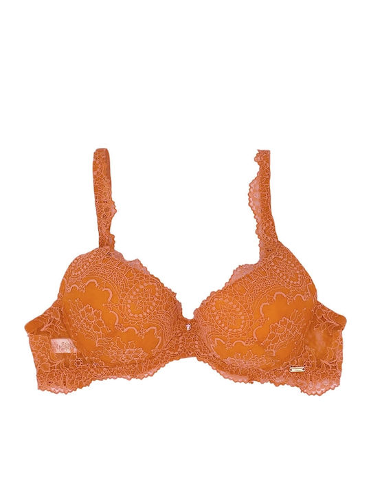 Portocaliu Sutien Push Up cu Baloane