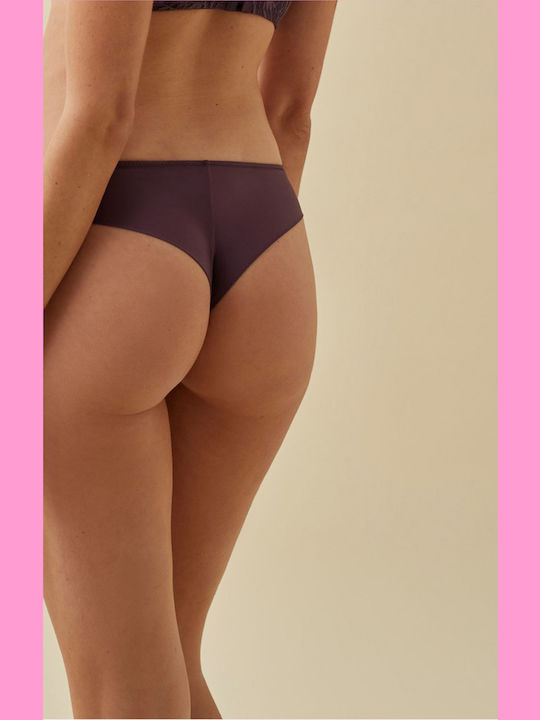 Promise Spitzen Unterwäsche-Set für Damen BH mit Brasilien Lila