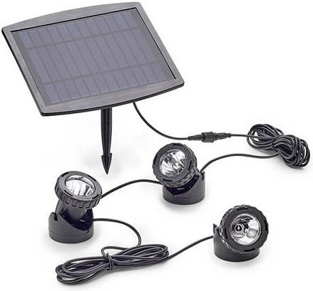 Led Υποβρυχια Φωτα Λιμνης Ηλιακο Πανελ Pontec Pondosolar Led Set 3
