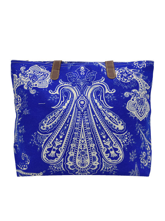 Aria Beach Bag Made of Canvas Blue
