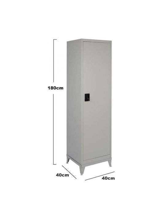 Dulap Metalic Unică Foaie Cu Posibilitate De Blocare Cu 4 Rafturi 40x40x180cm