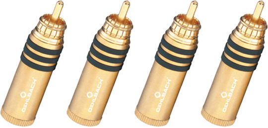 Oehlbach Щепсел RCA мъжки 4бр Златист (D1C4164)
