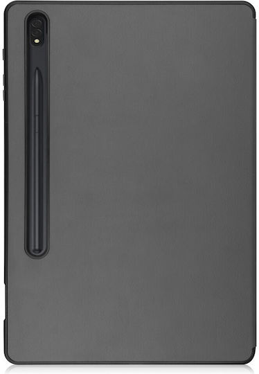 Калъф Tri-fold Флип Капак Galaxy Tab S7 Plus S8 Plus S7 Fe 12.4" Специално Отделение За Молив Двойно Подсилен Гръб Сив