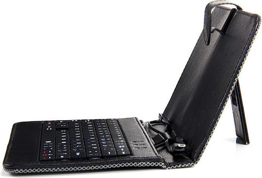 Clever Flip Cover Cu Tastatură În Engleză SUA Neagră Universal 7"