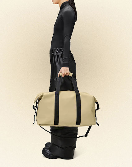 Rains Hilo Weekend Bag W3 Sack Voyage 37lt Beige made of Artificial Leather L52xW26xH27cm