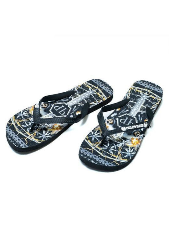 Philipp Plein Herren-Flip-Flops Schwarz