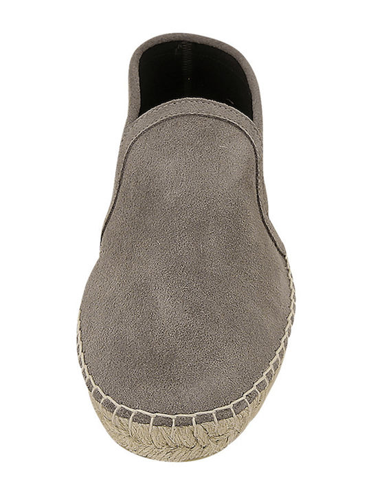 Suede Men's Espadrilles in Gray Color