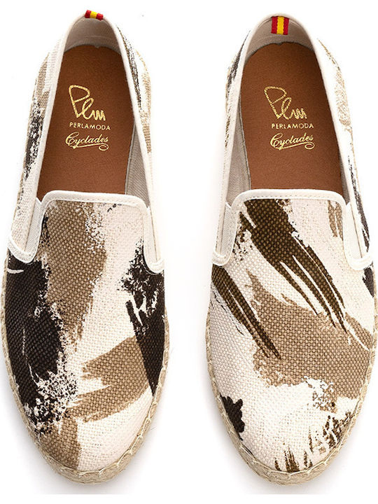 Leder Herren Espadrilles in Beige Farbe