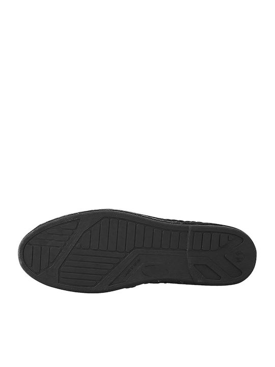 Din piele întoarsă Espadrile pentru bărbați în culoarea Negru