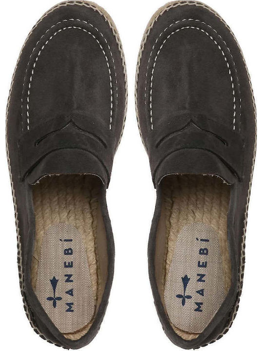 Hamptons Suede Ανδρικές Εσπαντρίγιες σε Γκρι Χρώμα