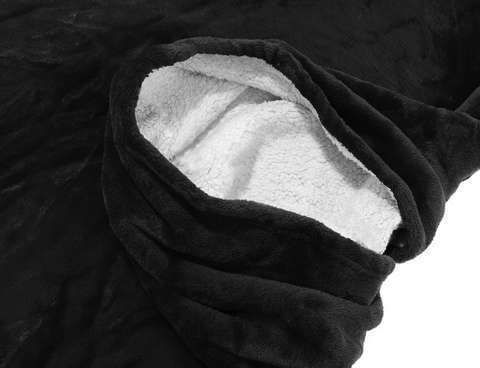 Ruhhy Κουβέρτα Fleece με Μανίκια 106x153εκ. Μαύρη