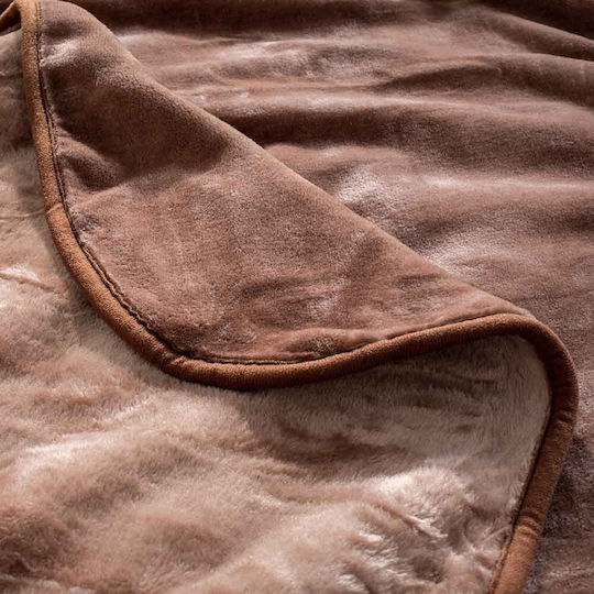 Aigaion Pelzige Decke Einzeln 160x220cm Braun