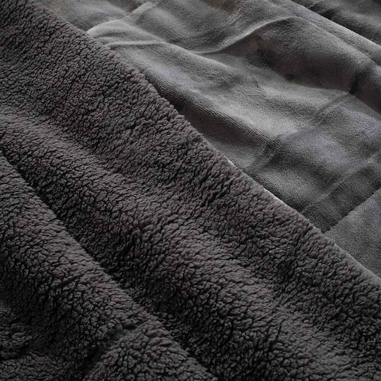 Αιγαίον Κουβέρτα Fleece Υπέρδιπλη 220x240εκ. Γκρι
