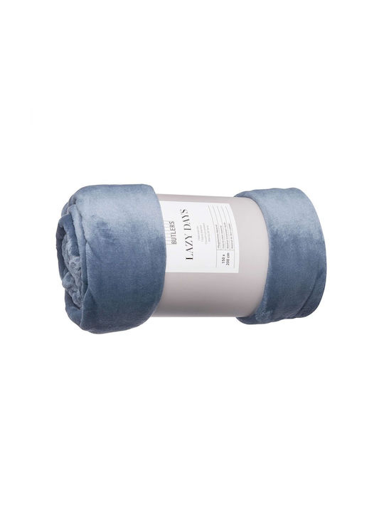 Butlers Lazy Days Blanket Fleece Single 150x200cm Blue
