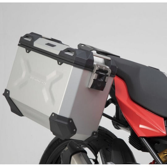 SW-Motech TRAX Motorcycle Hard Side Case Set 45lt in Silver Colour