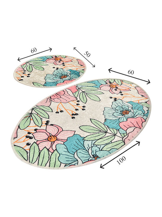 L'Εssentiel Maison Bath Mats Set Oval Multicolour 2pcs