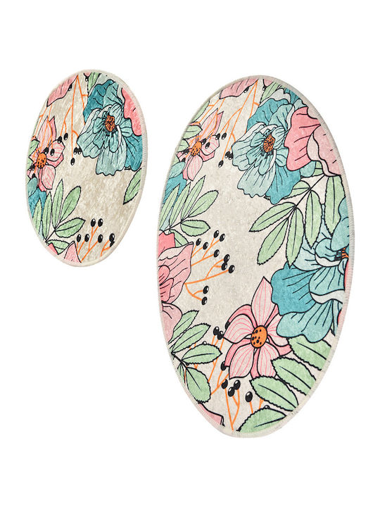 L'Εssentiel Maison Bath Mats Set Oval Multicolour 2pcs