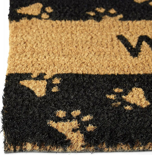 Relaxdays Covor de Intrare din Cocos cu Suport Antiderapant Maro 60x40buc Grosime 15mm