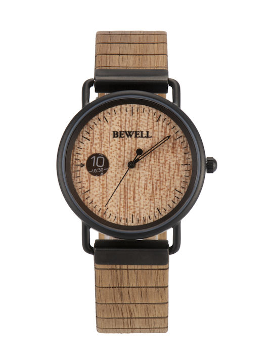 Bewell Hera Acacia Watch with Brown Wooden Bracelet