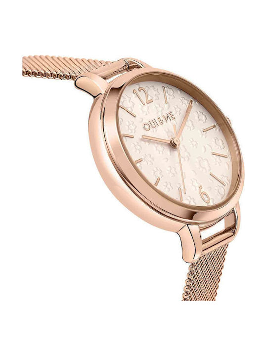 Oui & Me Fleurette Women's Watch with Pink Gold Metal Bracelet