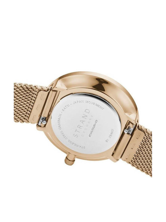 Strand by Obaku Women's Watch with Gold Metal Bracelet
