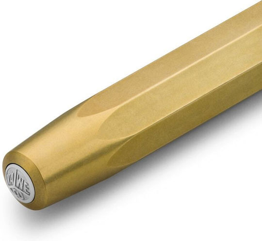 Kaweco BRASS Sport Writing Pen Extra Fine Gold made of Brass with Blue Ink
