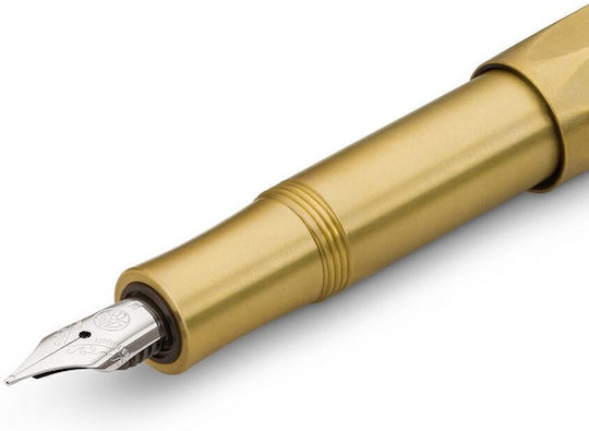 Kaweco BRASS Sport Writing Pen Fine Gold made of Brass with Blue Ink