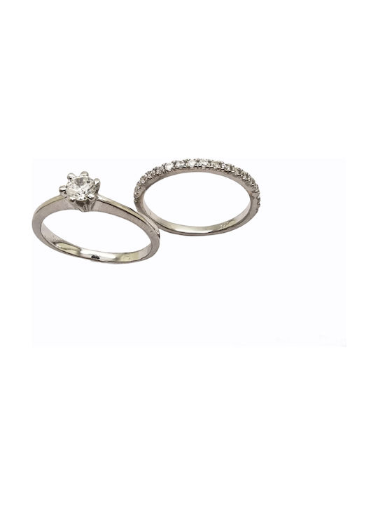 Aris Dentopoulos Jewellery Μονόπετρο από Ασήμι με Ζιργκόν