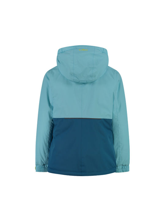 CMP Waterproof Girls Casual Jacket Turquoise with Lining & Ηood