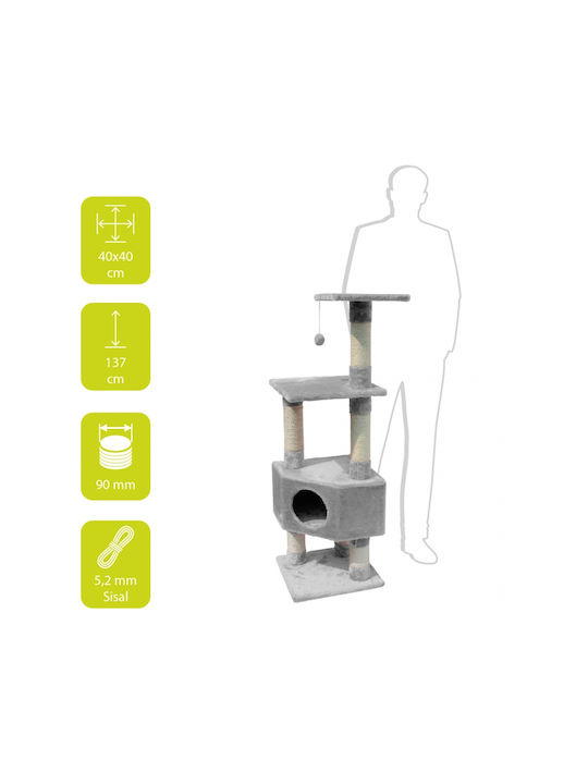 Europet Bernina Classic Eco Tree Ονυχοδρόμιο Γατόδεντρο Γκρι 40x40x135εκ.