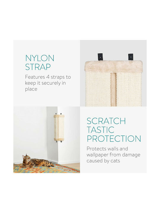 Navaris Scratching Post Posts Beige Wall Mounted 43x22x2cm