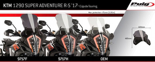 Puig Διάφανη Ζελατίνα Μοτοσυκλέτας Touring για KTM 1290 Super Adventure 9717W