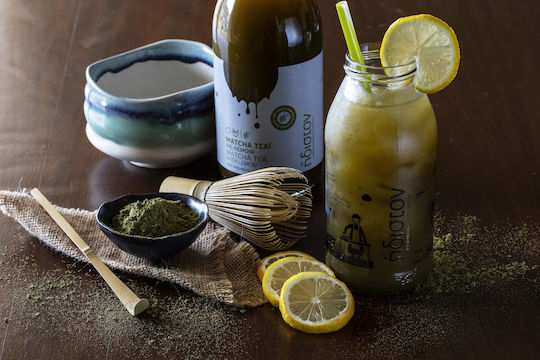 Ήδιστον Matcha Ice Tea Λεμόνι Συμπυκνωμένο Χωρίς Ανθρακικό, Βιολογικό σε Φιάλη 750ml
