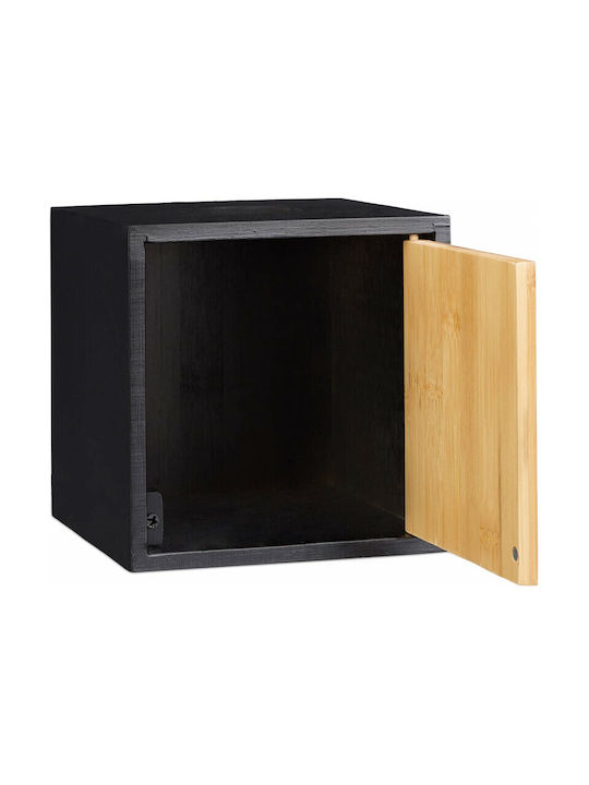Relaxdays Suport pentru șervețele Lemn Neagră 13x13x14.5cm 10022178